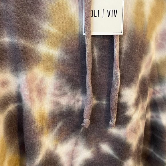 Oli | Viv Palmer Tie Dye Crop Hoodie in Mauve Batik Size S - NWT - Picture 5 of 6